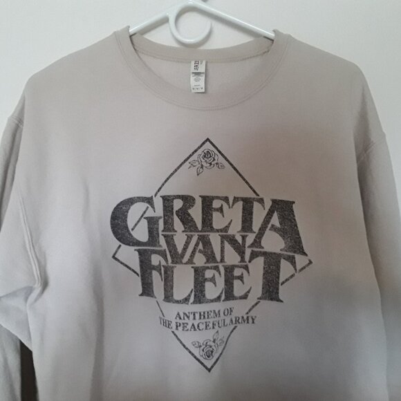 Women's Size Medium Tan Greta Van Fleet Sweatshirt - Picture 2 of 4